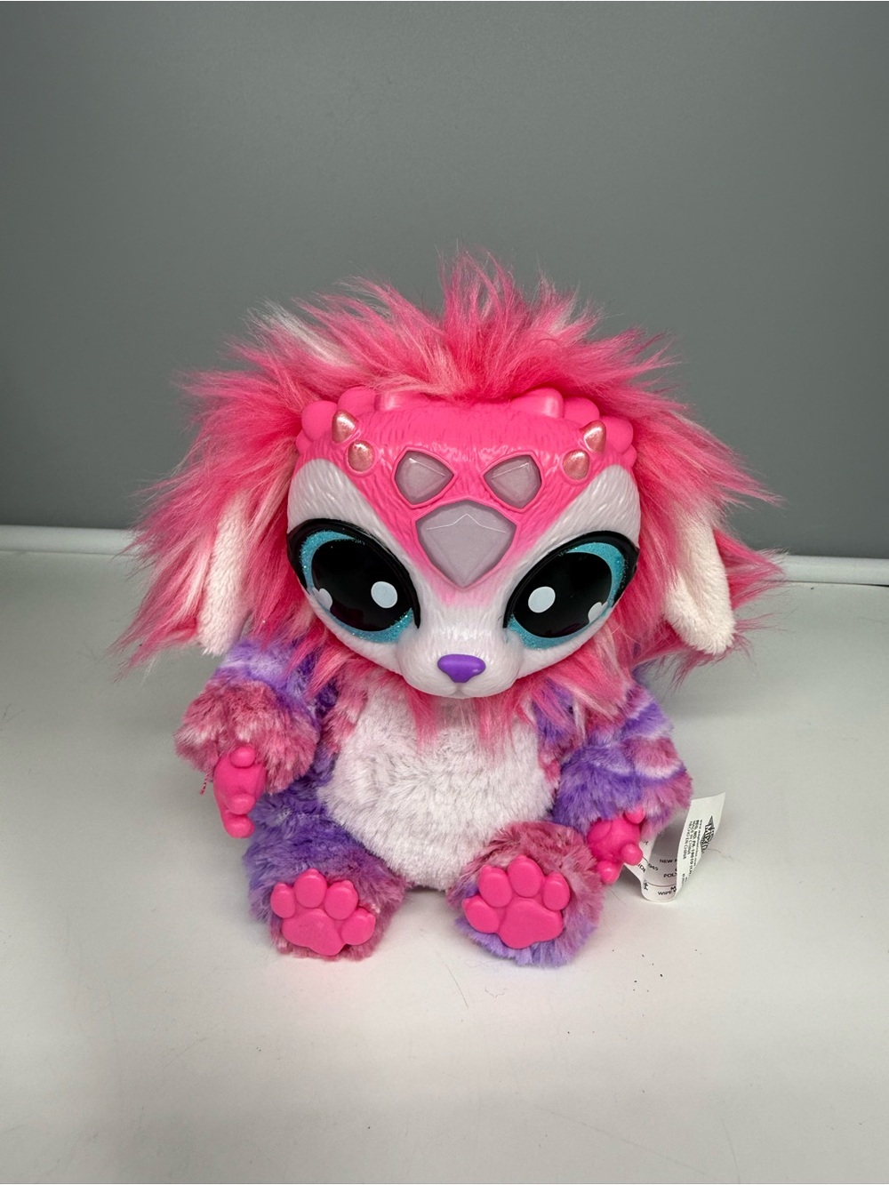 Moose Toys Magic Mixies interactive plush doll in pink and purple.Works!